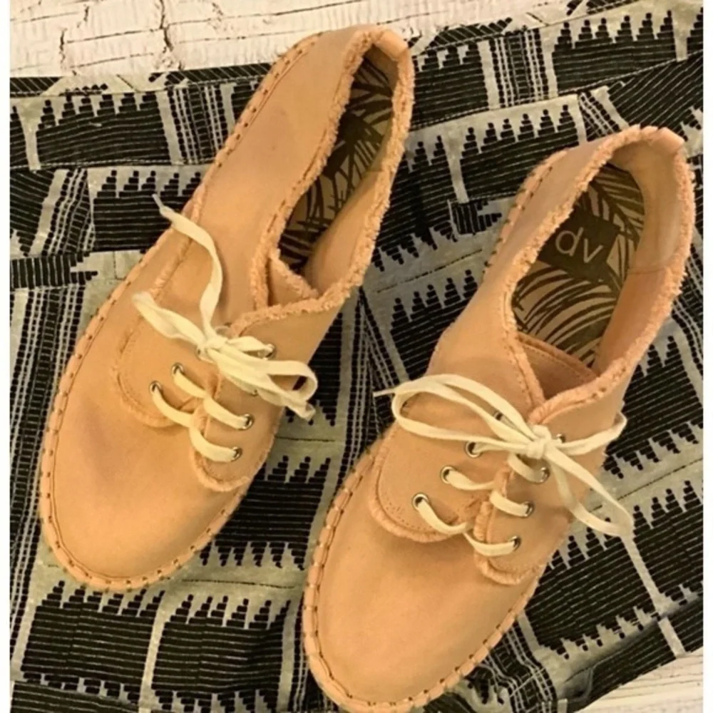 DV peach canvas Platform espadrille sneaker